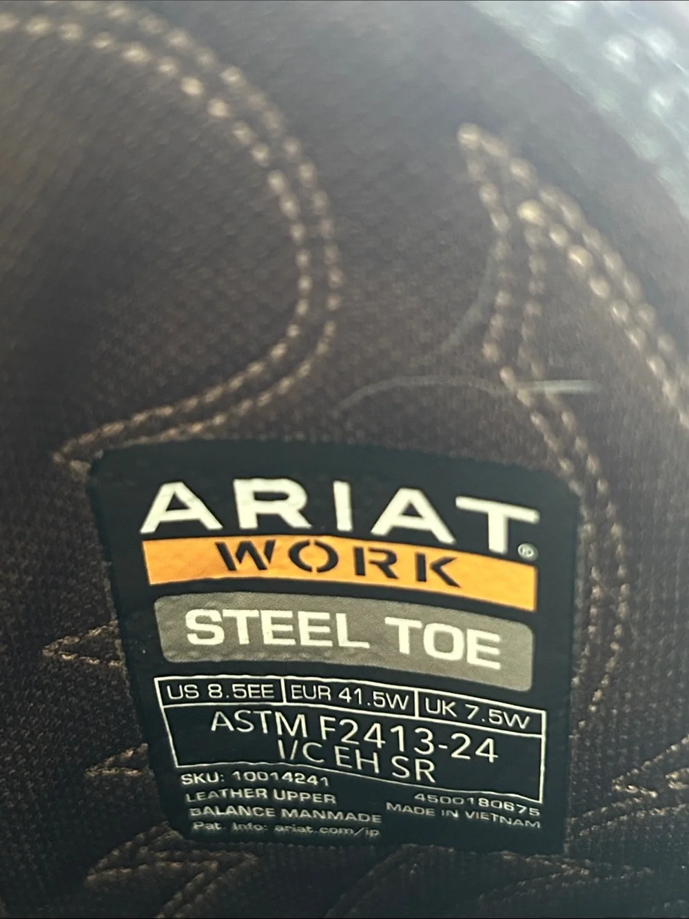 ARIAT GROUNDBREAKING STEEL TOE PULL-ON WORK BOOTS SIZE 8.5 EE